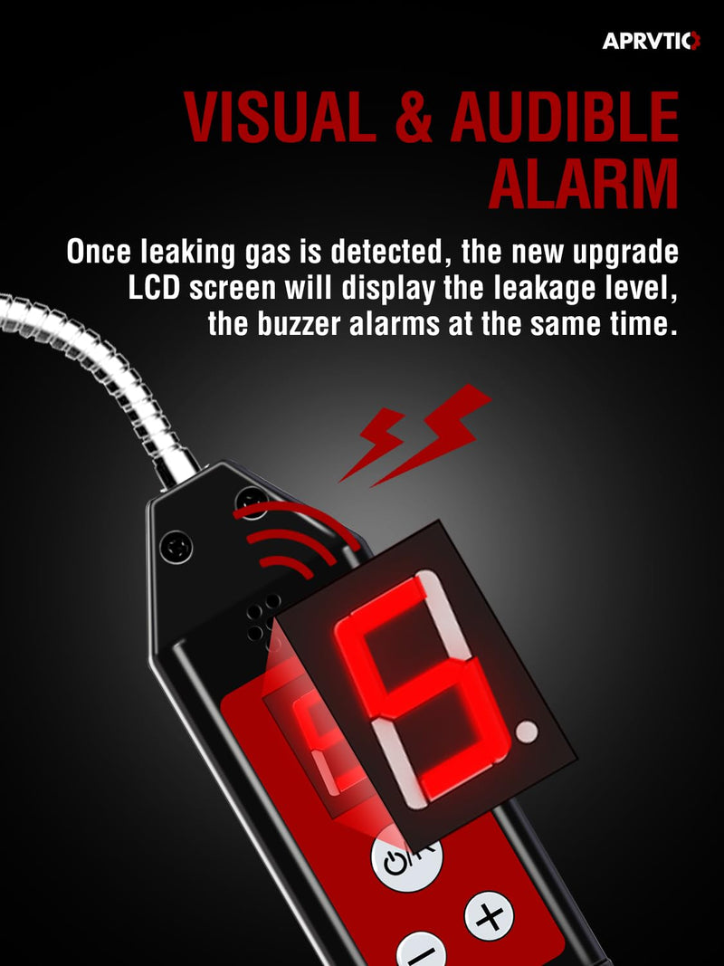 Refrigerant Leak Detector with LED Light, Aprvtio WJL-6000PRO Halogen Leak Detector Freon Gas Leakage Tester HVAC Air Condition R22 R410A R134A R1234YF CFCs HCFCs HFCs Indicator Freon Sniffer WJL-6000PRO-UV