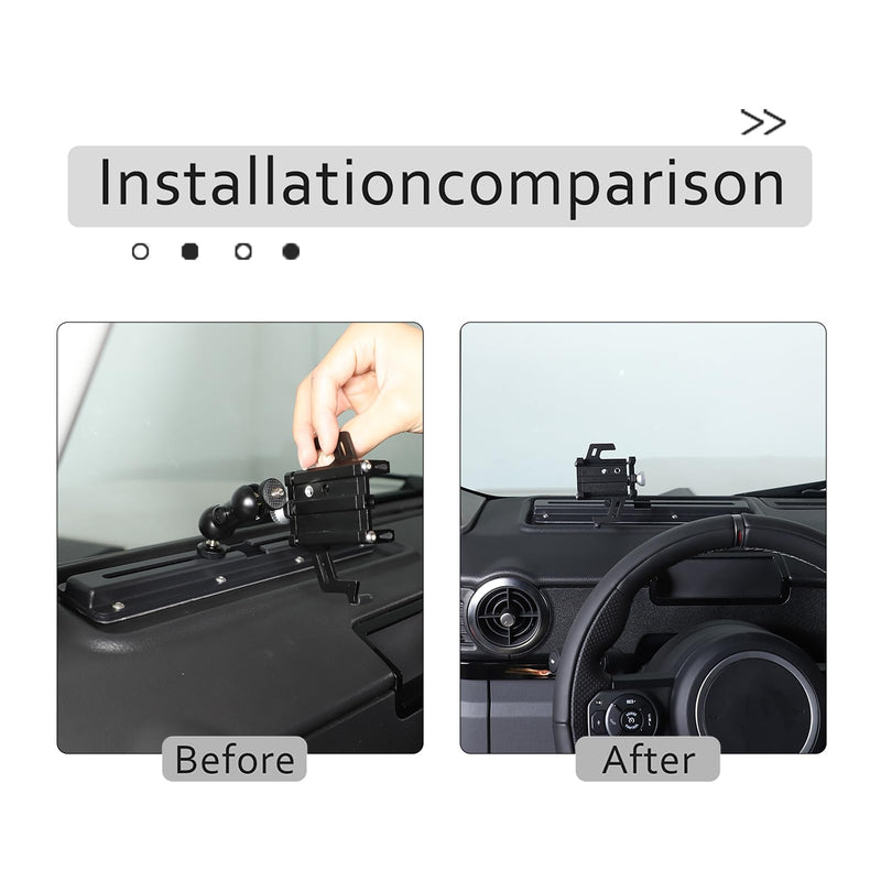Car Central Control Multi-Function Phone Bracket Compatible with Ineos Grenadier 2020-2024 Dash Panel Track Cell Phone Holder Insert Accessories (Type A, Style A) Type A