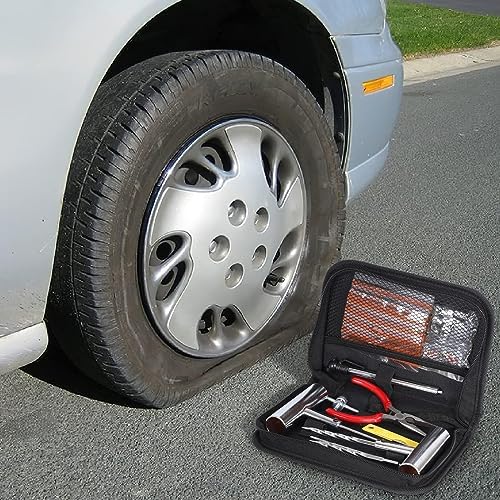 61Pcs Tire Repair Kit, Wheels Quick Seal, Universal Tire Repair Tools for Tire Repair for Car Truck Tractor Trailer Motorcycle 61pcs