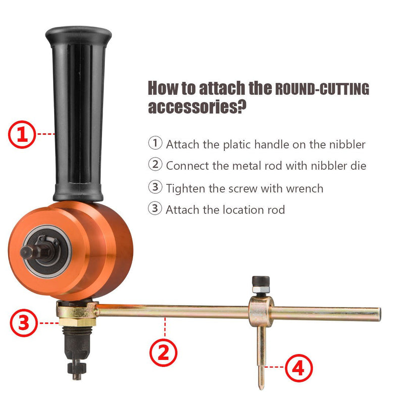 Dicfeos Double Head Sheet Metal Cutter, Versatile Nibbler Drill Attachment for Straight Curve and Circle Cutting, Maximum 14 Gauge Steel, Perfect for Home DIY and Car Repair Gold
