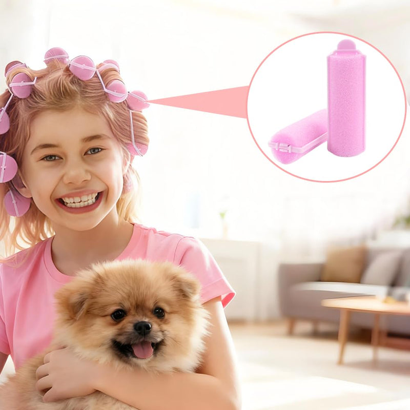24pcs Flexible Sponge Hair Rollers, Heatless Curlers For Soft Wavy Hairstyles, Ideal for Both Women And Children
