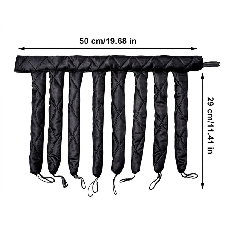 Octopus Heatless Hair Curlers Headband for 8 Claw Curling Rod, Women Heatless Hair Rollers No Heat Silk Curls Headband for Long Hair, DIY Foam Curlers (Black) black