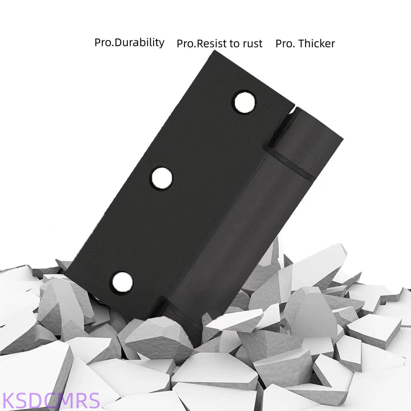 3.5" Self-Closing Stainless Steel Hinges,3-1/2 inch x 3 1/2 Inch Heavy Duty Spring Loaded Automatic Adjustable to Close Door Hinge with Square Corner (Matte Black-2PACK) Matte Black-2PACK