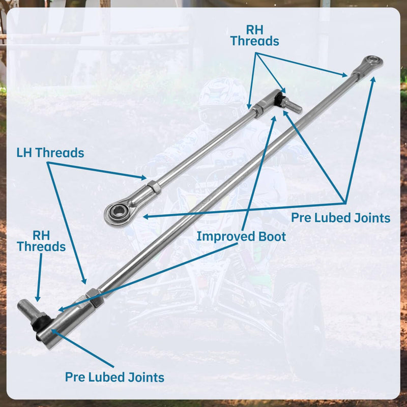 DIY Short+Long Tie Rod Kit Set w/Ends Replacement Fit for Yerf Dog Go Kart Cart 3/8-24