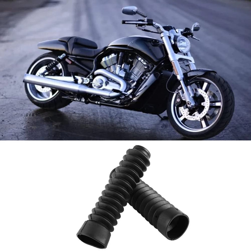 KIMISS Front Fork Cover, 205x42mm Motorcycle Front Fork Cover Gaiters Boots Shock Damping Dust Cover(Black) Black