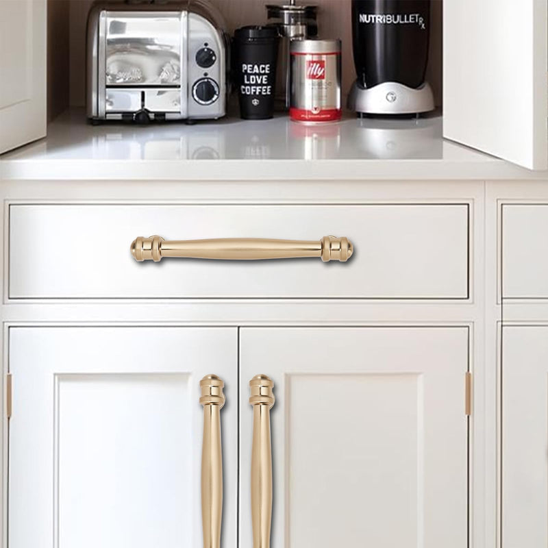 10 Pack 3-1/2 inch(89mm) Center to Center Brushed Brass Cabinet Pulls Solid Cabinet Hardware Heavy-Duty Drawer Pulls Kitchen Handles for Cabinets Cupboard Handles 3-1/2 inch(89mm)Center to Center 10 Pack