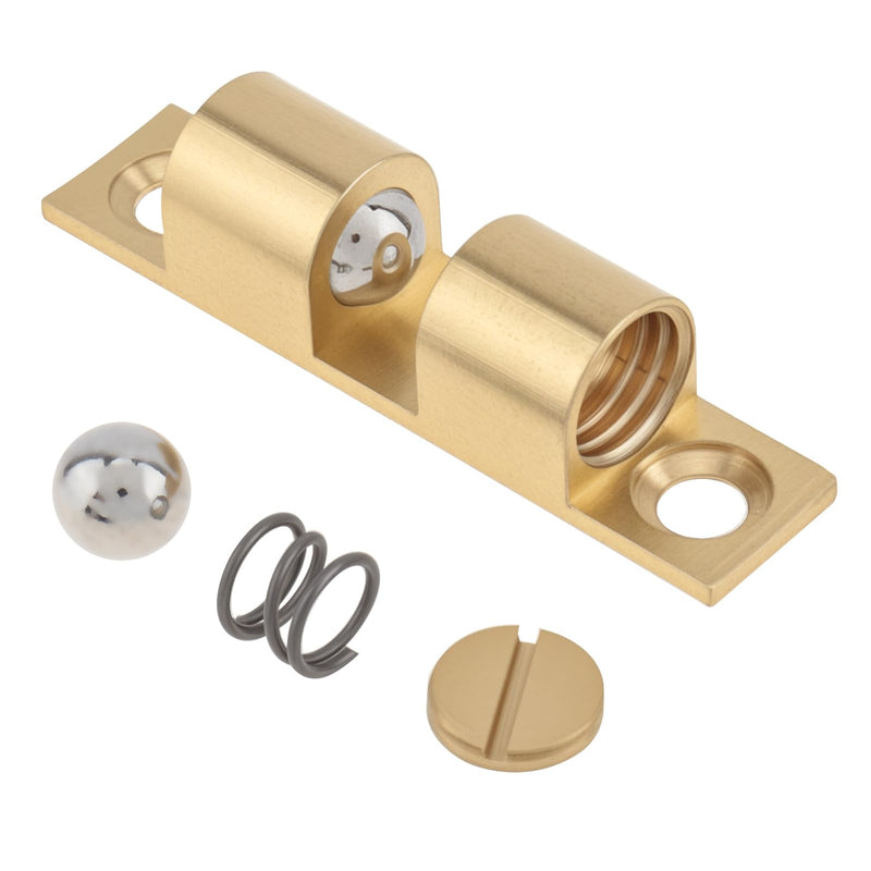 Double Roller Catch Cabinet Latches 70 mm,Solid Brass,Pack of 12,Gold | Adjustable, gold screws, double ball tension roller catches, for RV cabinets kitchen closet furniture doors 70mm