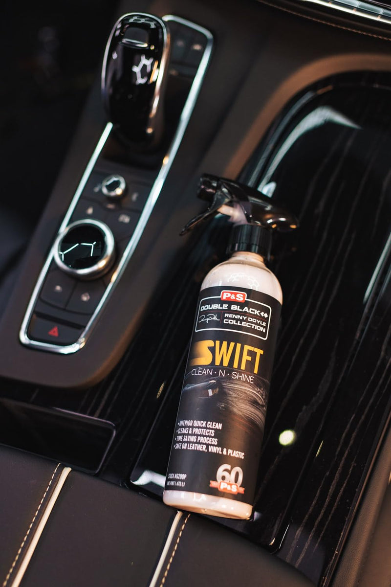 P & S Professional Detail Products Swift Clean & Shine - Interior Cleaner & Protectant for Leather, Vinyl, Plastic - Cleans, Conditions & Leaves a Satin Finish - Fresh Scent - 16 oz Spray 16 Ounce (Pack of 1)