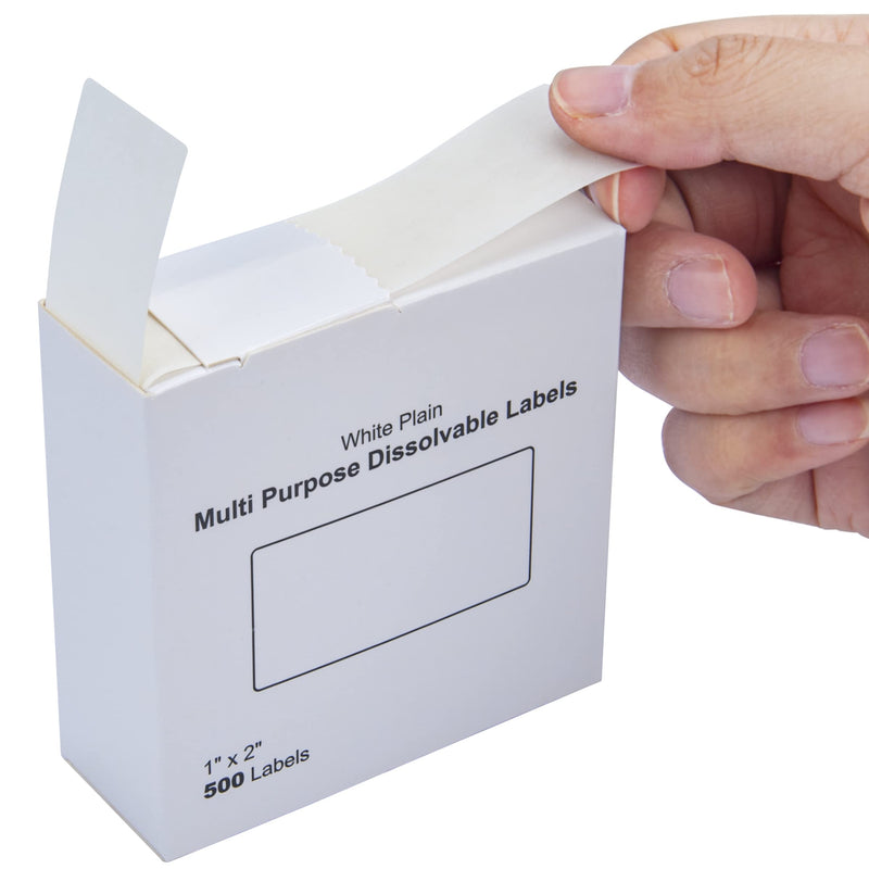 L LIKED Blank White 1 x 2 Inch Dissolvable Labels for Food Rotation Prep roll of 500 (3 Rolls) 1500