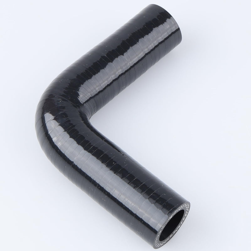 ID 3/4" (19mm), 90 Degree Elbow Coupler, Leg Length 3.5" (90mm), 3-Ply Reinforced, Universal Automotive Pure Silicone Hose, Black ID 3/4" (19mm)