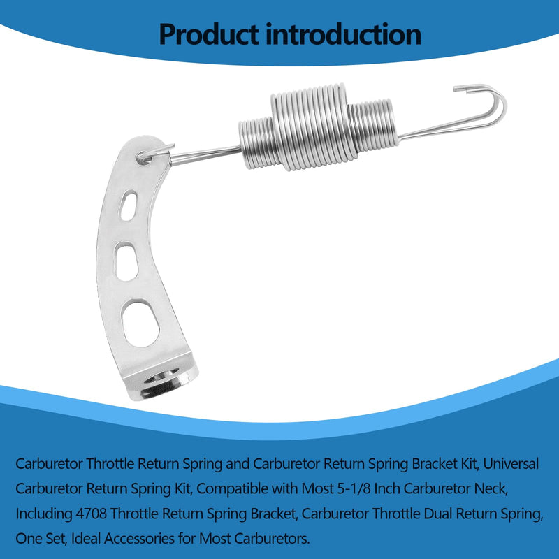 Carburetor Return Spring and Bracket Kit,Compatible with Most 5-1/8 Carburetor Necks, Includes 4708 Throttle Return Spring Bracket, 59206 Throttle Return Spring