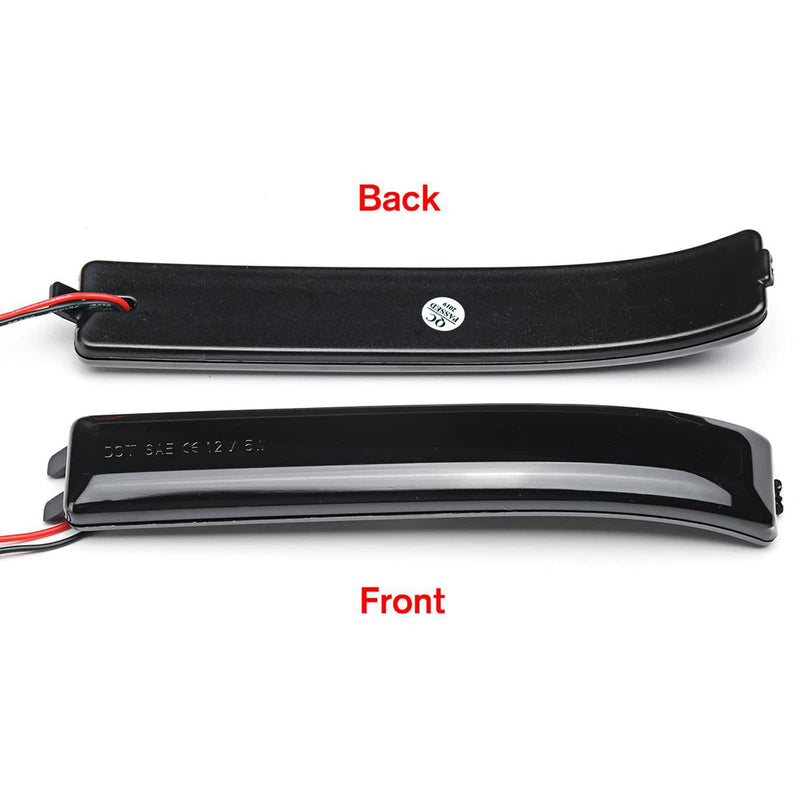  [AUSTRALIA] - 2x Smoked Lens Sequential Amber Full LED Side Mirror Marker Lights Compatible With 2009-2014 Ford F150, 2010-2014 SVT Raptor, Replace OEM Amber Bulb-Less Reflectors