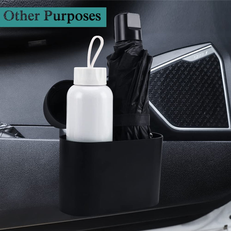Accmor Car Trash Can with Lid, Leakproof Vehicle Garbage Organizer Holder Bin with 60 Pcs Trash Bags, Mini Auto Dustbin Interior Accessories Storage Container for SUV, Office, Home Black