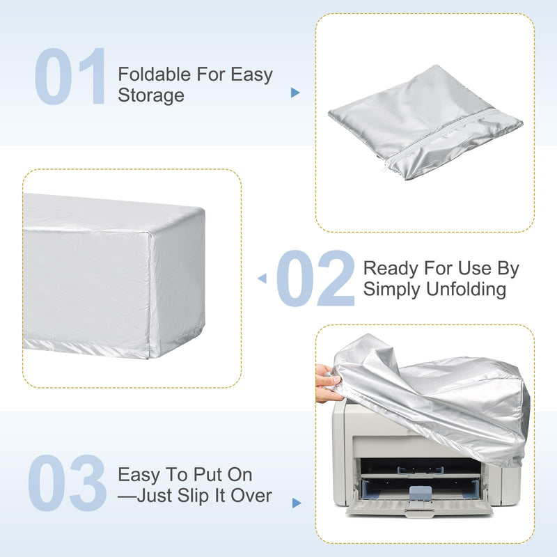 Generic 19.69 Inch Printer Dust Cover Case, 1Pcs Water Proof Static Free Polyester Protective Covers Jacket for Various Printers or Copiers, Silver