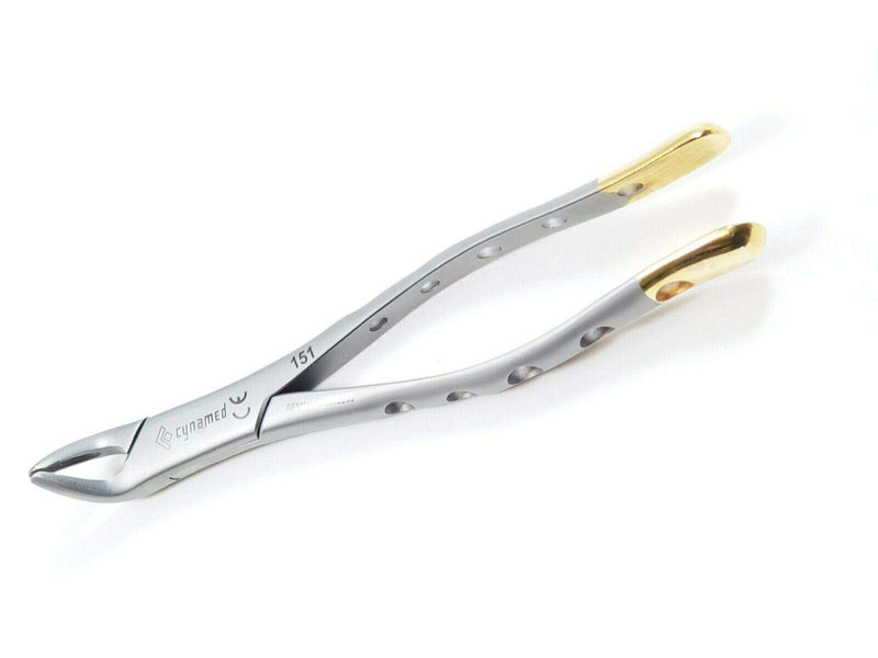 Premium German Dental Extracting Extraction Forceps #150#151#23 Gold Handle-Extraction Forceps Dental Instruments-Cynamed