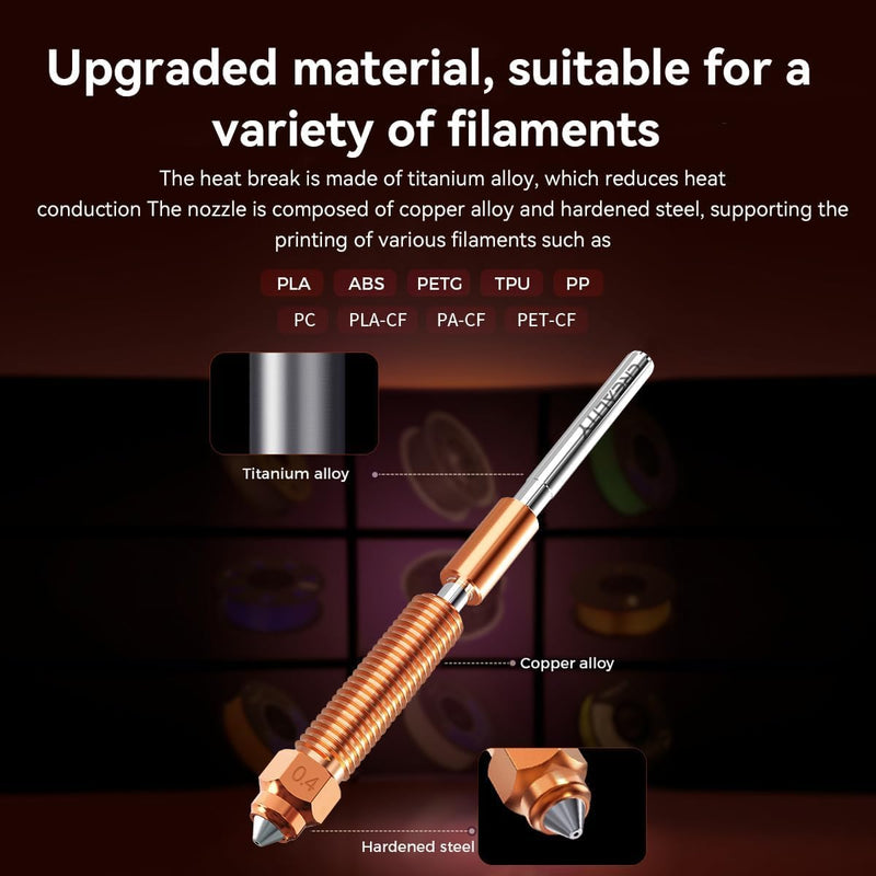 Creality Ender 3 V3 Hotend Kit, Original Ceramic Heating Block Kit 300°C High Temperature Resistance 60W Fast Heating High Thermal Conductivity Ceramics with Integrated Nozzle for Ender 3 V3/3 V3 Plus