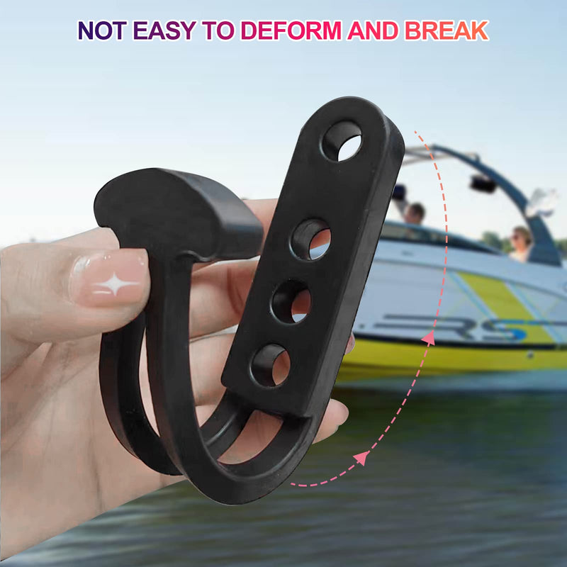 2 Pack Boat Telescoping Ladder Rubber Strap, Boarding Fixed Lock Belt Adjustable 4-Hole Installation for Pontoon Boat Yacht Roof RV Folding Ladder 2 Pack, Black