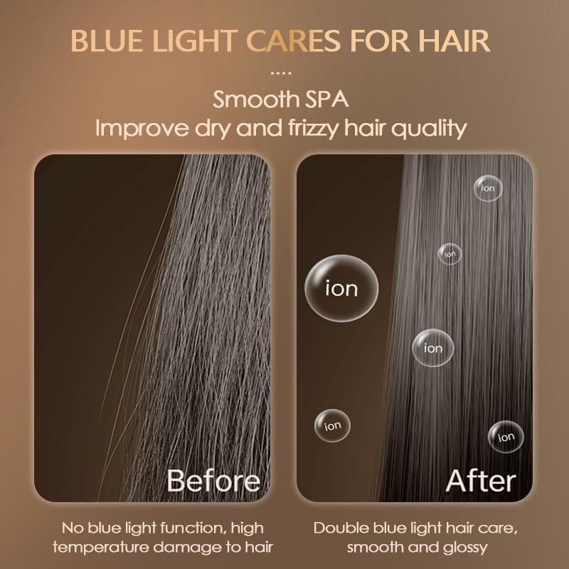 Professional Ionic Hair Dryer with Concentrator, Lightweight Fast Drying Blow Dryer for Curly & Straight Hair, Travel Hairdryer with 3 Heat/2 Speed Settings & Cool Shot Khaki