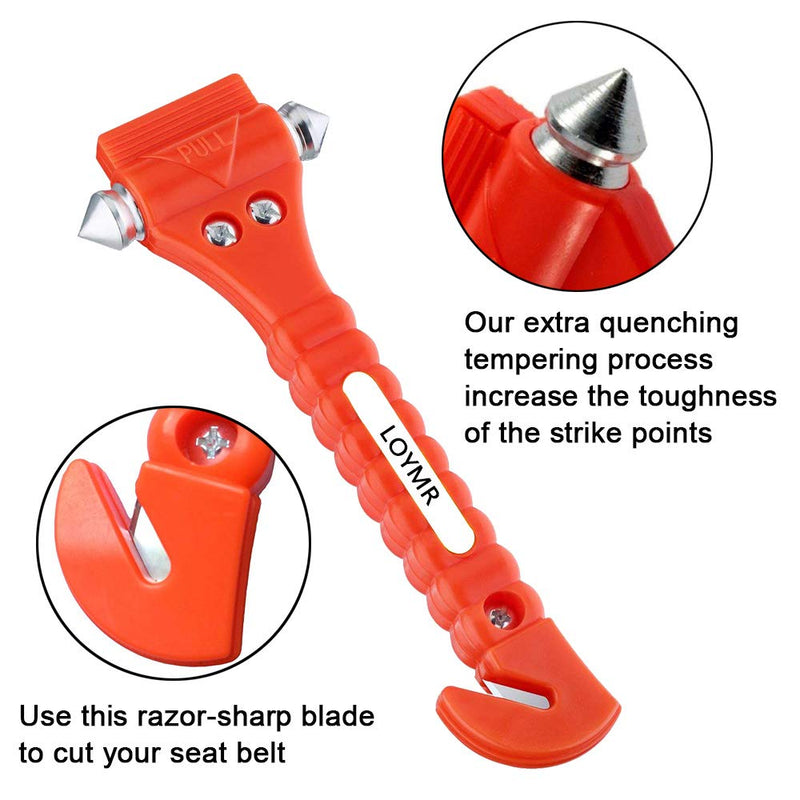 4 PCS Car Safety Hammer Auto Car Window Glass Hammer Breaker and Auto Safety Seatbelt Cutter 2-in-1 Emergency Escape Tool L-4pack