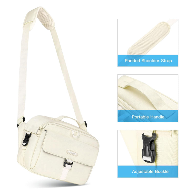 MOSISO Camera Shoulder Bag Camera Case Crossbody Sling Purse, Beige | DSLR/SLR/Mirrorless Compact Padded Photography Handbag with Rain Cover Compatible with Canon/Nikon/Sony Cameras and Lenses