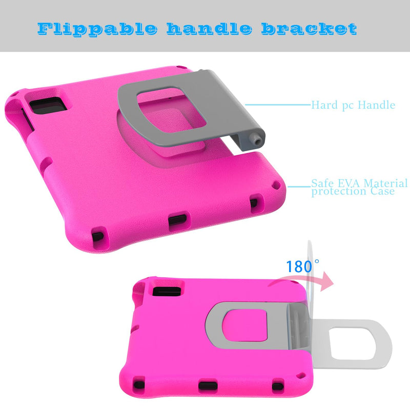 Kids Case for T-Mobile Revvl Tab 2 10.1 Inch (2025 Release) - SHREBORN Lightweight Shockproof Kid-Friendly Cover with Handle Kickstand for T-Mobile Revvl Tab 2 10.1" Tablets-Pink Pink