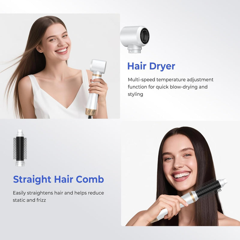  [AUSTRALIA] - Hair Dryer Brush 5 in 1, Blow Dryer Brush Set with Air Curler Wrap Hair Styler, Negative Ionic Blow Dry Brush, Detachable Hair Tool for Curling, Volumizer,Straightener,Drying
