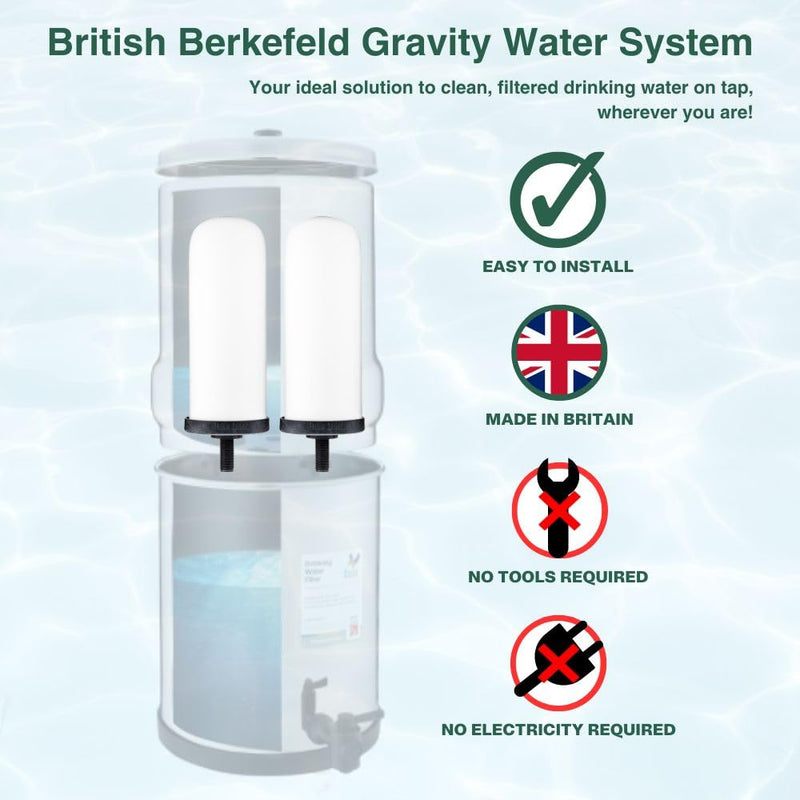 British Berkefeld Doulton Ultra Fluoride Ceramic Drinking Water Filter Cartridge W9120133 for All Gravity Water Filter Systems