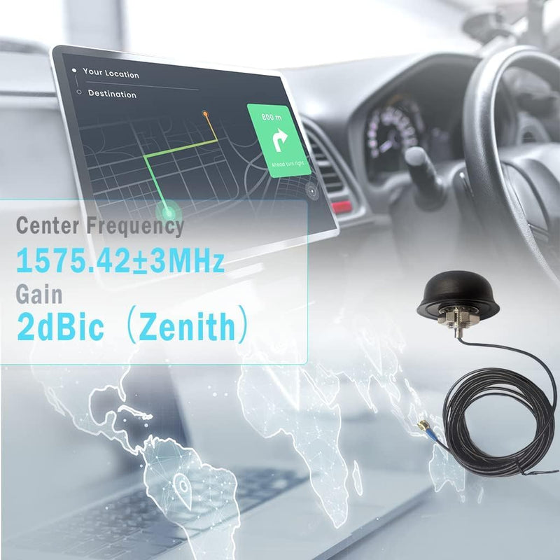 Professional GPS Active Semisphere Antenna, M20 Screw Mount, SMA Male, 1575.42MHz