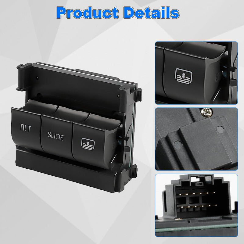 Sunroof Overhead Console Switch Replacement for BB5Z-15B691-AA SW6844 Compatible with Ford Explorer 2.0L 2012-2015, Explorer 2.3L 2016-2017, Explorer 3.5L 2011-2017 Sliding Window Sunroof Switch