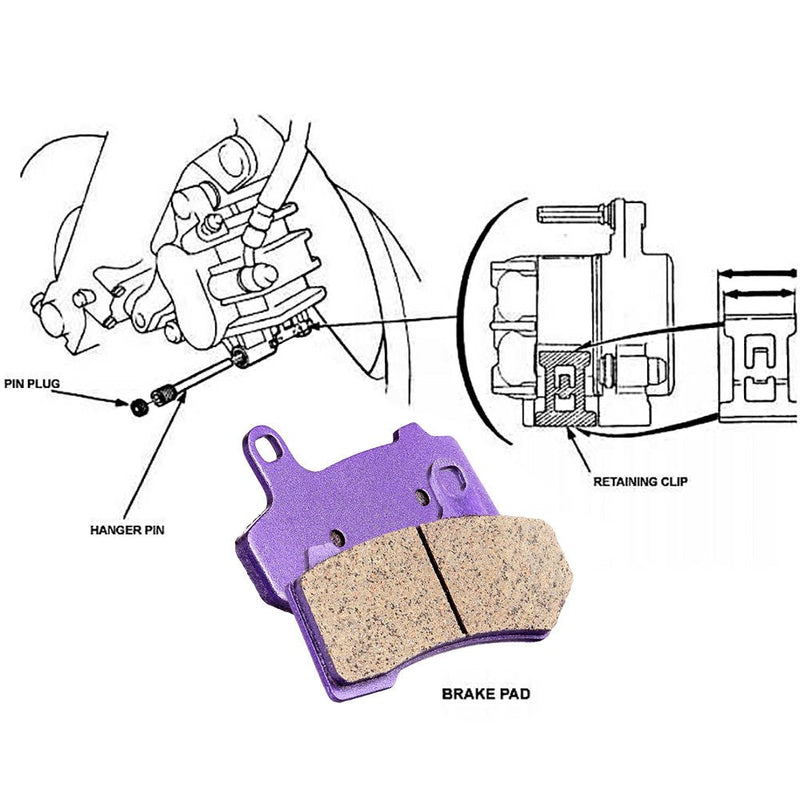 ECCPP Brake Pads for FLHTCU Ultra Classic Electra Glide 2008-2022, FLHR Road King FLHX Street Glide 2008-2022, Front and Rear Braking Pads Kits Set Carbon Fiber Material