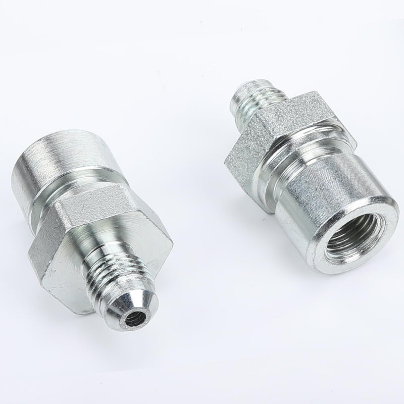 -3 AN Male to 3/8 x 24 Inverted Flare Adapter for 3/16" Brake Line, Zinc Steel, Pack of 2 3AN to 3/8 x 24 - 2PCS