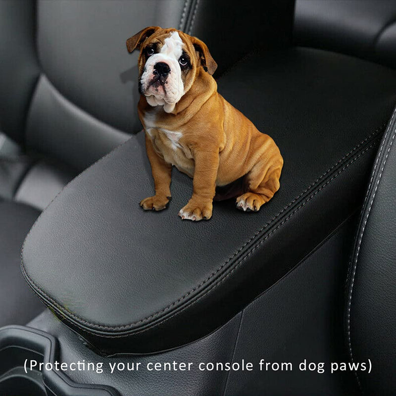 INTGET Center Console Armrest Cover for 2025 Toyota RAV4 Accessories 2024 2023 2022 2021 2020 2019 Leather Middle Console Lid Cover Pad Protector Elbow Arm Rest Covering Car(Black) black