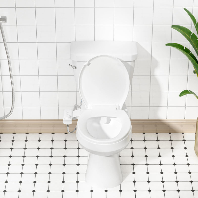 ‌BIGCOW Ultra-Slim Bidet Attachment, Self-Cleaning Dual Nozzle (Front/Rear Wash), One-Finger Command, Ergonomic 3+1 Tactile Controls, Pressure Dial & Tool-Free Install, Instant Hygiene Upgrade