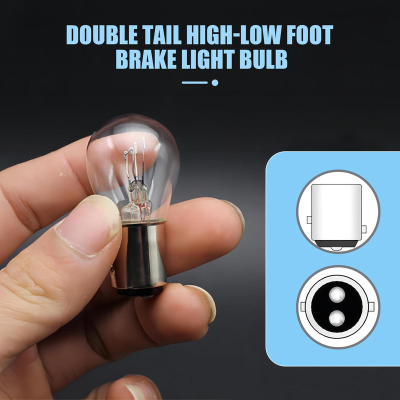 10 PCS 1157 Car Brake Light Bulb, P21/5W BAY15D Dual Contact Halogen Lamp Replacement, Universal Tail Light, for Most Cars, Trucks and Vans (White) 10 PCS White