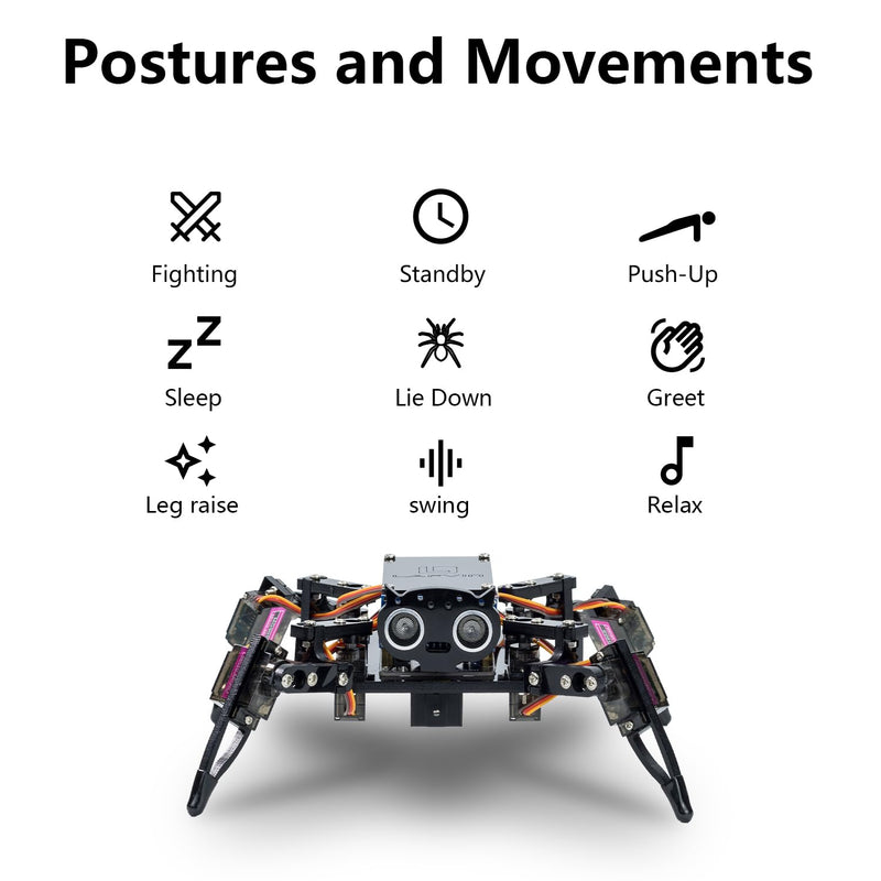 LAFVIN Spider Robot Kit for ESP8266, Quadruped Spider Robot with APP & Infrared Remote Control, Open Source Code STEM Programming Robot for Arduino