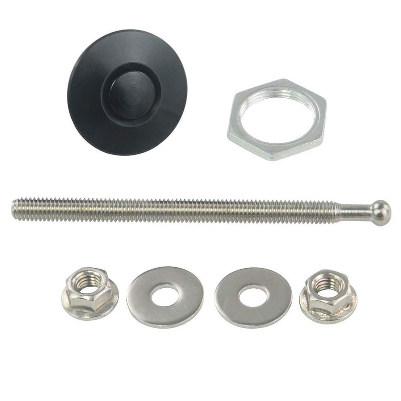 2pcs 1.25" Universal JDM Style Quick Latch Bumper Release Fastener Push Button Billet Hood Pin Lock Clip Kit Quick Pins for Auto Car Bumper Hood License Plate Black