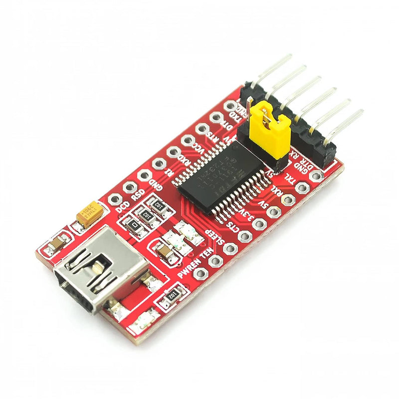 Mini USB to TTL Serial Converter Adapter, 3.3V/5.5V, FTDI Breakout Board for Arduino