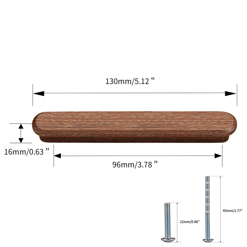Red Wood-3.78 in 6 pcs Wood Drawer Knobs Pulls Handles Kitchen Cabinets Furniture Dresser Wardrobe Cupboard Drawer Knobs Pulls Handle Red wood-3.78