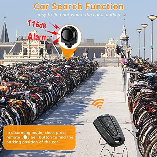 ONVIAN Wireless Bike Alarm with Remote, 115dB Loud Bicycle Anti Theft Alarm Vibration Motion Sensor System, USB-C Rechargeable Bike Alarms for Ebikes, Motorcycle, Scooter, Car, IPX5 Waterproof A2-1pack
