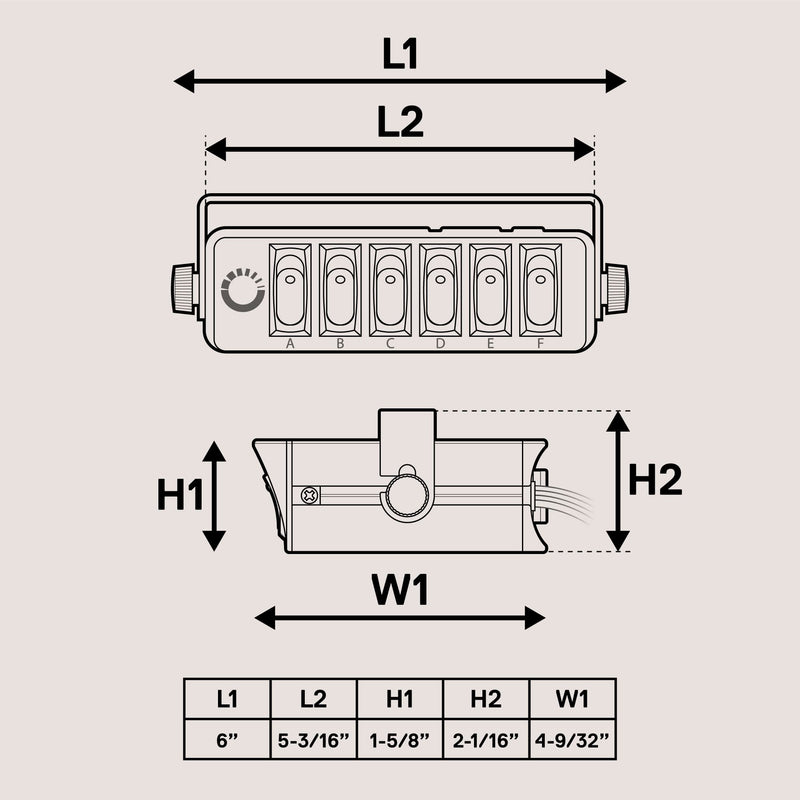  [AUSTRALIA] - True Mods 6-Gang 12V Rocker Switch Box [40 Amp Max.] [12 AWG Wires][12 Volt DC] SPST On/Off Rocker Toggle Switch Panel Box for Auto Automotive Lights Car Marine Boat Truck Vehicles & More 6-Gang Switch Box