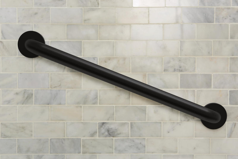 Moen Matte Black 24-Inch Stainless Steel Bath Safety Grab Bar with Concealed Screws, R8924BL