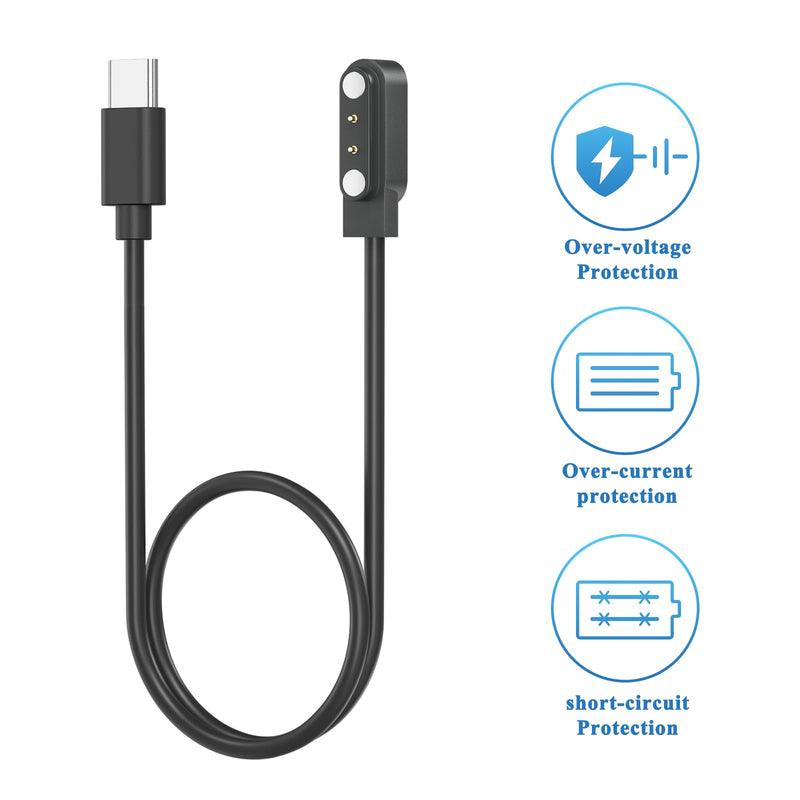 Vancle 2 Pack for Gloryfit Smart Watch Charger, USB-C Magnetic Charging Cable for GloryFit T80 T70 T60 T50 P99 P98 Smart Watches