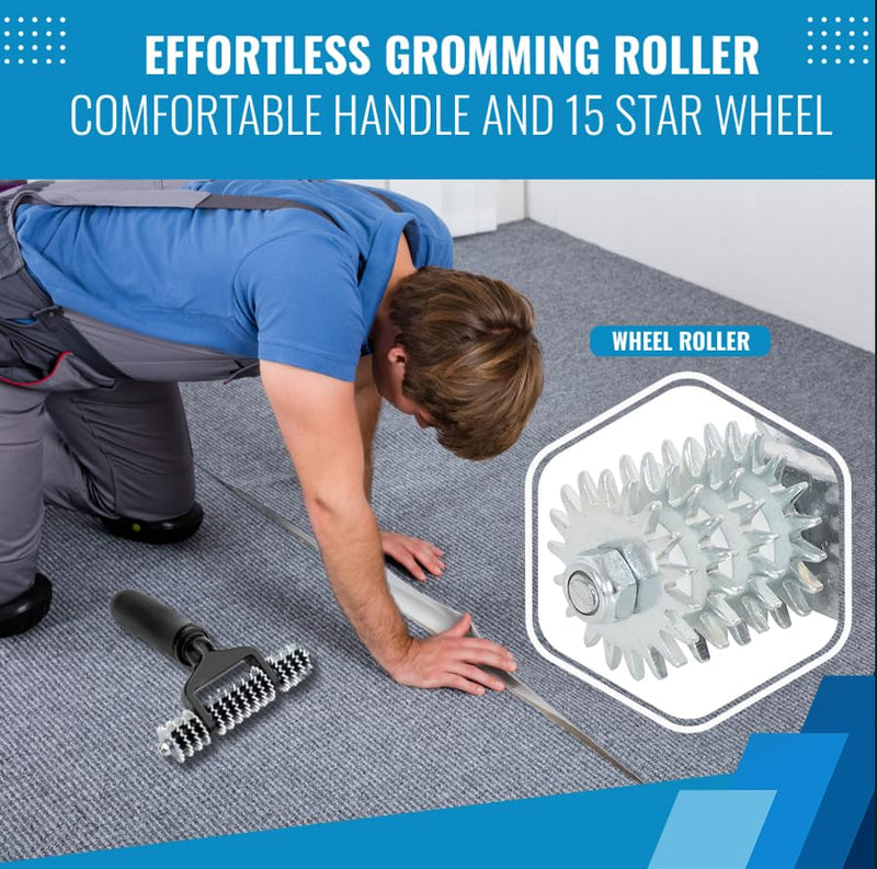 ZY393 Seaming Roller Seaming Spiked Star Grooming Carpet Pile Roller