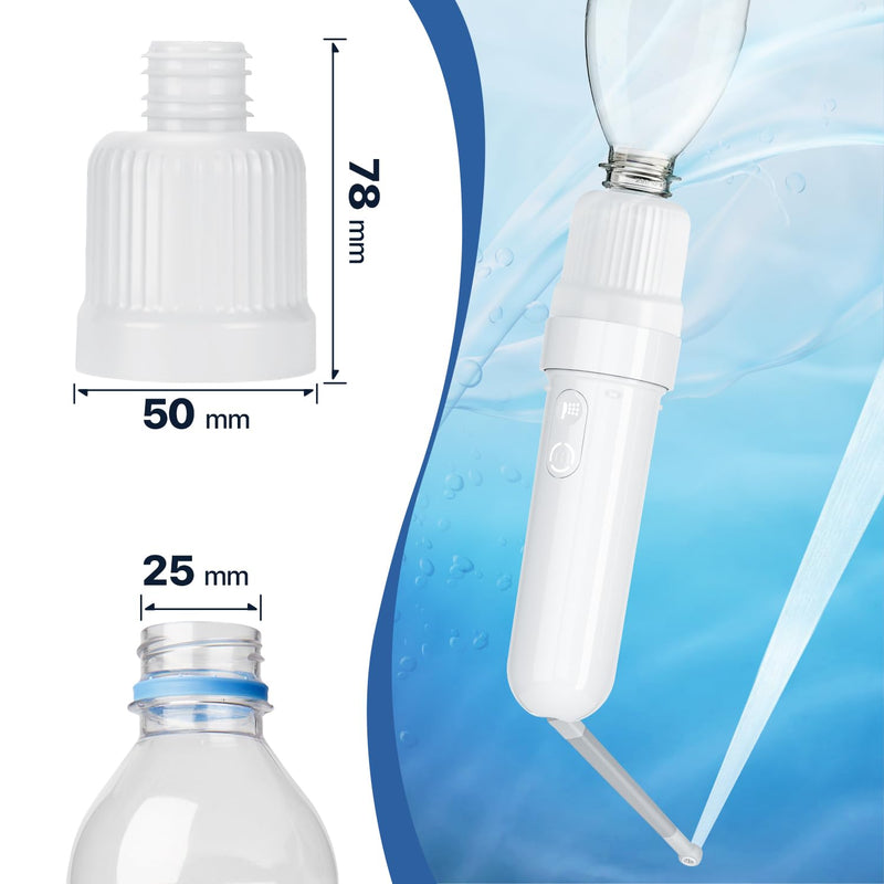 Portable Bidet for Travel Electric Bidet with USB-C Rechargeable Handheld Water Sprayer for Personal Hygiene and Postpartum Care with Universal Bottle Adapter (White) White