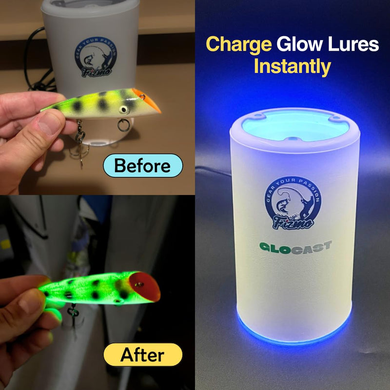 Aramish GloCast Mini - Instant UV Charger for Lures Ice Fishing Night Fishing Glow Baits Jigs Tubes Powerful UV LED Light 6"
