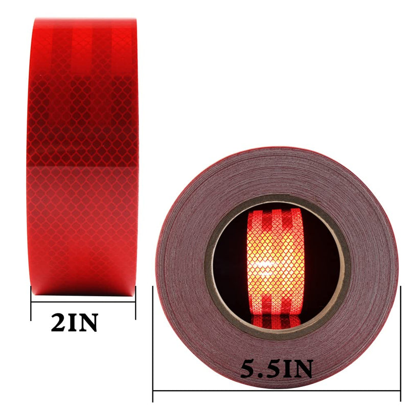  [AUSTRALIA] - Reflective Tape 2 inch Wide 75 FT Long High Intensity Red Trailer Reflector Safety Conspicuity Tape for Vehicles Trucks Bikes Cargos Helmets 2IN*75FT