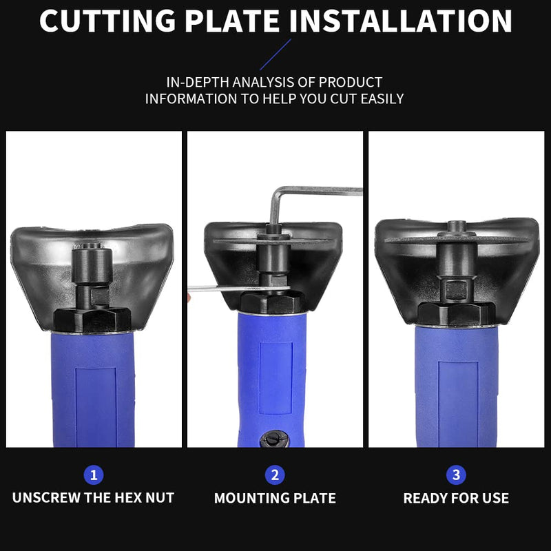 3 Inch Air Cut Off Tool, Equipped with 5-Pieces 3" Cutting Disc Set, Pneumatic Metal Sheet Cutting Tool,2000RPM Blue Machine Set