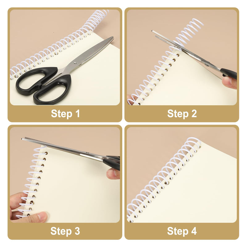 PATIKIL 50 Pack Plastic Spiral Binding Coils, 10mm(3/8") Binding Coils 50 Sheet Capacity Spiral Binder Rings 3:1 Pitch for Office Classroom, White