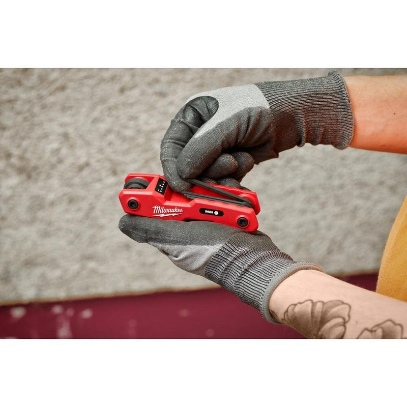 Milwaukee Electric - 17-Key Folding HEX Key Sets - SAE/Metric
