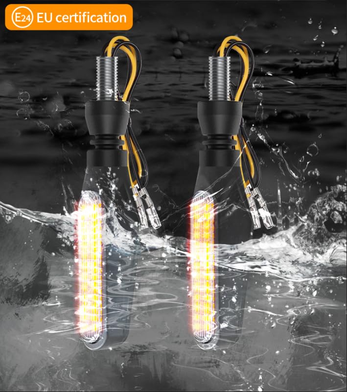 Motorcycle Indicators High Brightness Sequential Flowing Turn Signal Lights For DC12V Motorbike Scooter Off Road (Pack of 4) 4.2Inch (Pack of 4PCS)